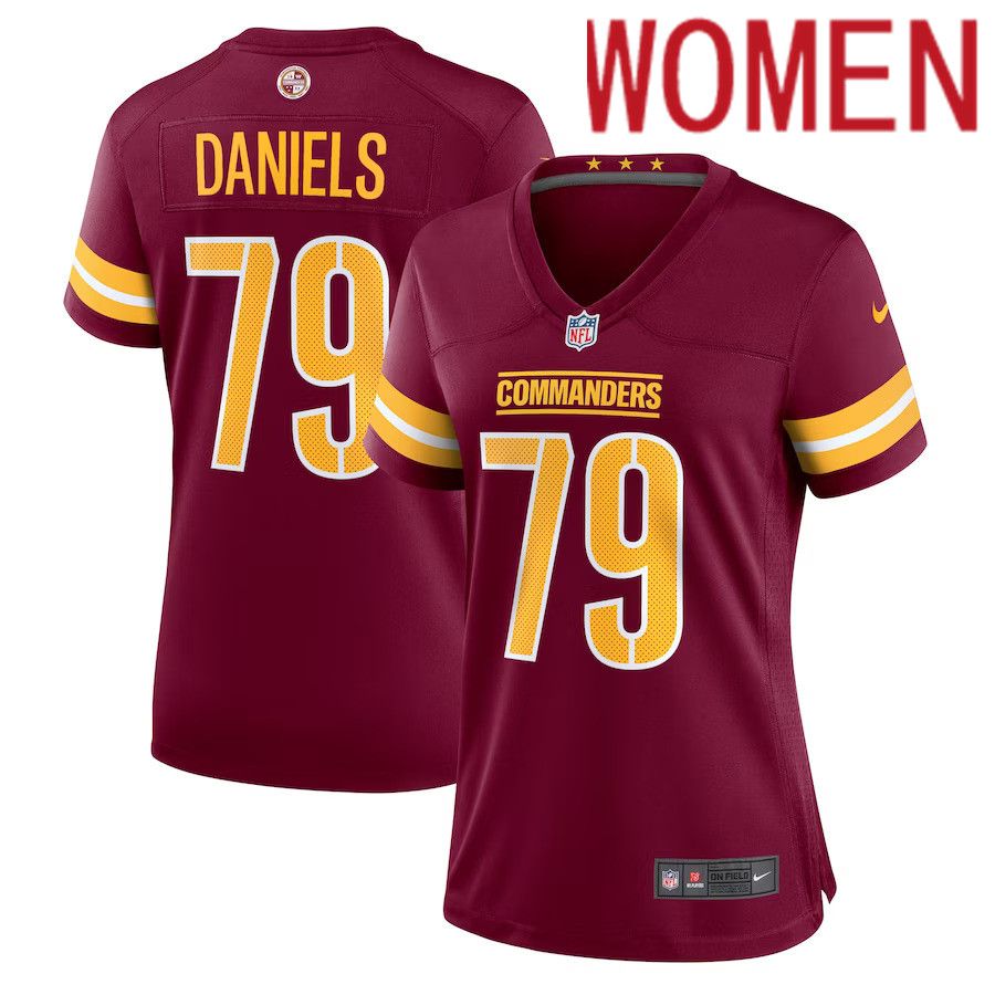 Women Washington Commanders #79 Braeden Daniels Nike Burgundy Team Game NFL Jersey->women nfl jersey->Women Jersey
